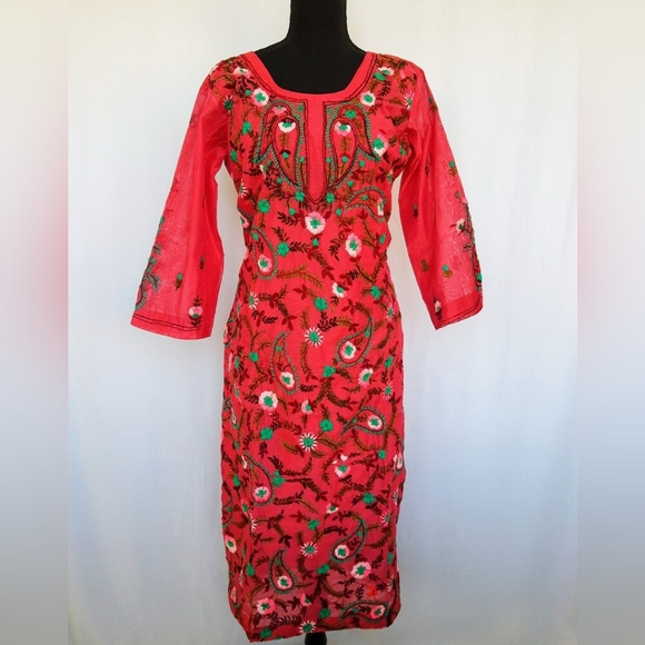 Phulkari silk kurta - Picture 2 of 2